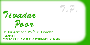 tivadar poor business card